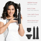 TOME Hair Dryer with Diffuser 1875W High Speed Blow Dryer Ionic 110000 RPM Cool Shot Lock 1 inch Air Curling Wands Nozzle Light Weight Red