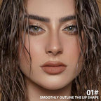 Matte Lipstick Crayon for Women, Light Brown 24 Hour Lipstick Lip Liner Pencil, Neutral Lip Stick Lipliner Long Lasting Waterproof Smudge Proof, Vegan & Cruelty-Free, 01