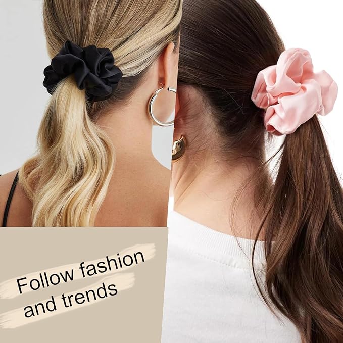 Hair Scrunchies for Women - Hair Ties No Damage Both for Thick Hair or Thin Hair Curl Hair No Crease Scrunchies Ponytail Holder No Hurt Your Hair