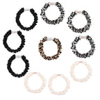 Hair Ties Silk Satin Scrunchies - Small Mini Thin Elestics Ponytail Holder Hair Bands Skinny Scrunchy For Thick Curl Hair No Crease Hair Ties Soft Accessories No Hurt Your Hair for Women and Girls (White Leopard Black)