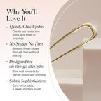 Kitsch French Hair Pins for Women – Elegant & Durable Metal Hair Fork for Updos, Chignon, Bun & Twist Hairstyles, Secure Hold All Day, Comfortable Fit | Ideal Gifts for Women- Gold, 1pc