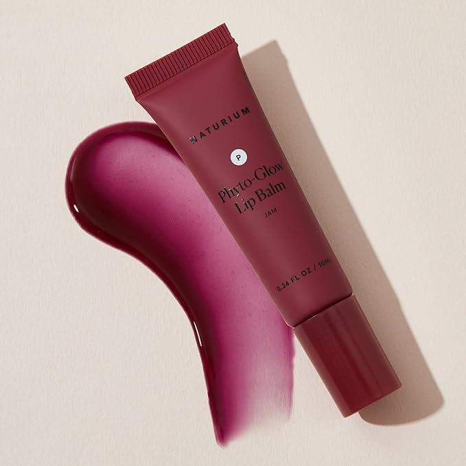 Naturium Phyto-Glow Lip Balm, Hydrating Lip Care with a Glossy Finish, 0.34 oz Jam