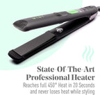Professional Series Ultra-Smooth Cosmo Flat Iron for Thick Hair by MINT | Powerful Salon-Grade Single-Pass Ceramic Tourmaline Ionic Hair Straightener. Travel-Ready Dual Voltage