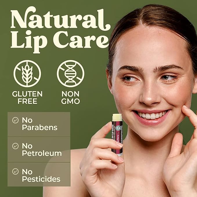Earth's Daughter SPF Lip Balm Cherry Flavor 4-Pack Stocking Stuffers - Lip Sunscreen, SPF 15, Organic Ingredients, Beeswax, Coconut Oil, Vitamin E - Hypoallergenic, Paraben Free, Gluten Free
