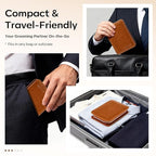 FAMILIFE Manicure Set, Nail Clippers Pedicure Tool, 8 pcs Stainless Steel Manicure Kit Professional Grooming Tool, Nail Kit with Portable Brown Leather Travel Case Luxury Gifts for Men