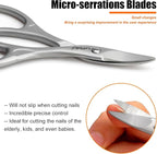 LePinko Professional Nail Scissors Kit, Micro-serrations Blades, Both for Manicure and Pedicure, Stocking Stuffers Gifts For Men and Women