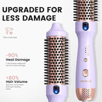 zavarea Thermal Brush, 1.5 Inch Heated Round Brush for Blowout Look, Hot Styler with 800M Negative Ions & Ceramic for Less Damage & Frizz, Boosts Shine & Easy to Use, Dual Voltage, Valoran Purple