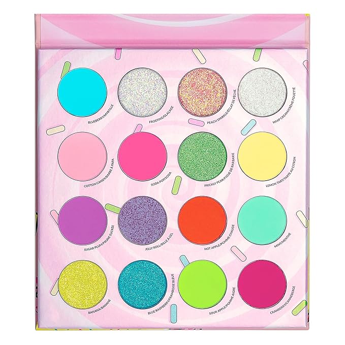 Kimchi Chic Donut Collection Eyeshadow Palette - 16 Matte, Pigment, & Glitter Shadows, Versatile for Day to Night Looks, Cruelty Free, Rainbow Sprinkles