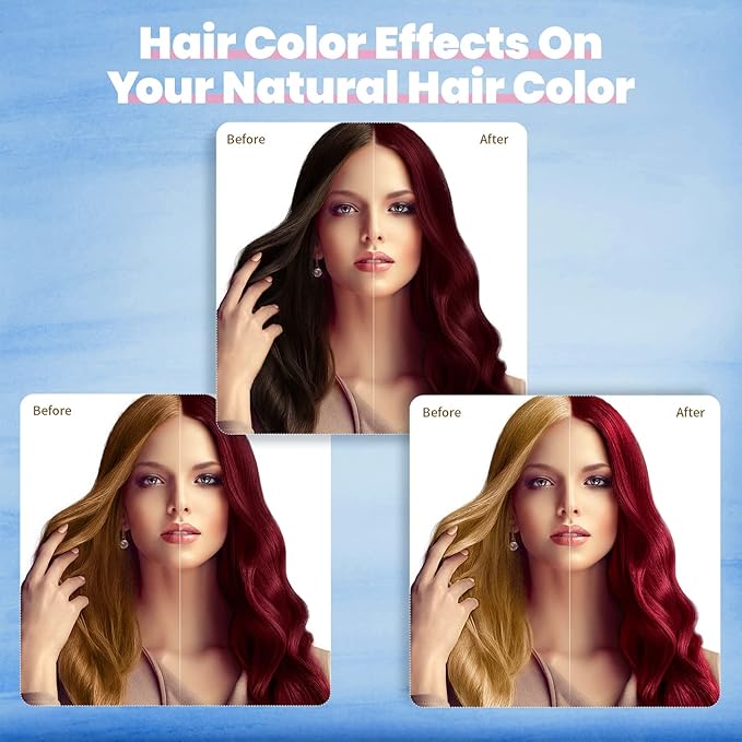 IIIMEIDU Hair Dye Shampoo 3 in 1 for Gray Hair, Herbal Ingredients Shampoo Burgundy Dye for Women Men, Grey Coverage 500ml 1