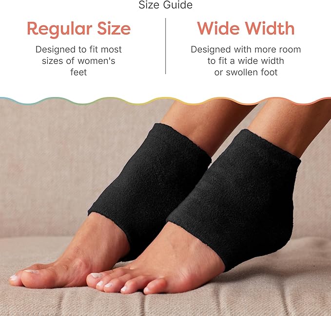 ZenToes Moisturizing Socks for Cracked Heel Treatment, Vitamin E, Olive Oil and Jojoba Oil Heel Socks, Stocking Stuffers for Women, Spa Self Care Gifts for Women (Fuzzy Black, Regular)