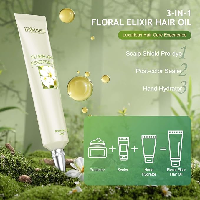 Permanent Hair Dye Gray Coverage Hair Dye PPD-Free Permanent Hair Color for Women 1B Obsidian Noir Black Natural Black