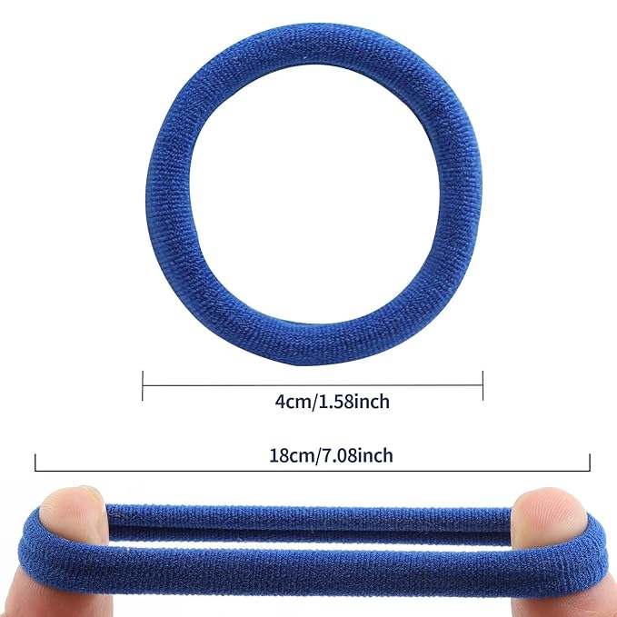 100 Pcs Thick Seamless Hair Ties, Ponytail Holders Hair Accessories No Damage for Thick Hair Christmas Gift(Rainbow Colors)