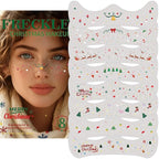 8Pcs Christmas Face Makeup Patches, Glitter Freckles Face Tattoo for Teenagers & Young Women, Sparkle Freckles Waterproof Face Glitter Freckles for Christmas (8PcsI)