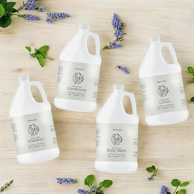 Lavender Mint Shampoo - 1 Gallon, Rejuvenating Spa-Worthy Elixir with Organic Olive Oil & Aloe Vera, Paraben-Free & Vegan, For Soft, Vibrant Hair