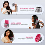 High-Speed Hair Dryer 110,000 RPM, 1875W Ionic & Plasma Blow Dryer with Diffuser, Concentrator & Comb, 550 Million Ionic Hairdryer with Cool Shot, Low-Noise CompactPro Travel & Salon – Gray