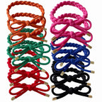 12 PCS Bright Color Braided Hair Ties Bow Tie Hair Bracelets for Women Girls Elastic Hair Ties No Damage Ponytail Holders(6 Colors)