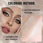 evpct Light Nude Brown Shimmer Single Eyeshadow Palette Makeup for Older Women, Iced Latte Glitter Sparkle Cream Eye Shadow Palette Brightener Makeup for Older Women, High Pigment Monochrome Eyeshadow