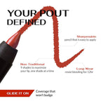 K7L Dark Red Lip Crayon (Vegan) - Waterproof and Smudge-Proof Cosmetics - Flame