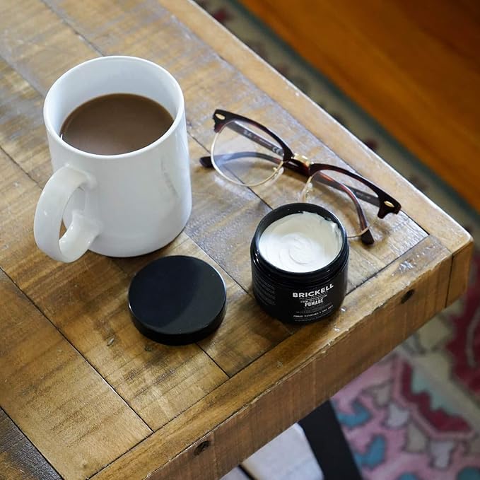 Brickell Men's Products Strong Hold Texturizing Pomade For Men, Natural and Organic, Pliable Hair Styling Fiber Pomade, 2 Ounce, Scented