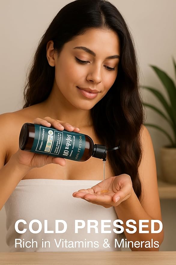 Organic Jojoba Oil for Skin, Hair & Face (16oz) | 100% Pure, Natural Cold Pressed