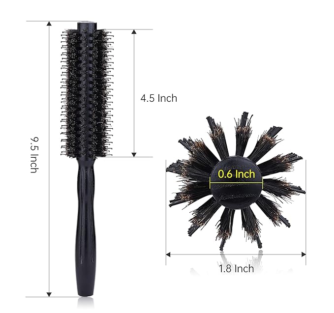 PERFEHAIR Round Hair Brush - 1.8 Inch, Boar & Nylon Bristle Volumizing Roller Hairbrush for Women or Men'S Short, Medium, Fine, Thin Hair Blow Drying Or Styling