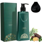 Mild Formula Long Lasting Hair Dye Set, Long-Lasting Single Step Hair Dye Kit with Nourishing Natural Shampoo (Natural Black)