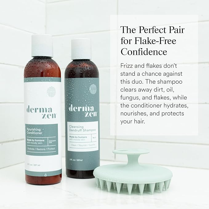 Dermazen Nourishing Conditioner | Hydrates, Smooths & Enhances Scalp Health | Dandruff & Seborrheic Dermatitis Safe | Frizz-Free Shine with MCT & Rosemary Essential Oil | For All Hair Types | 8 fl oz