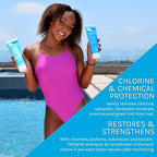 TRISWIM Hair Care Gift Set | Chlorine Shampoo and Conditioner for Swimmers, 8.5 fl oz | Paraben-Free with Aloe Vera and Chamomile | Restores Chlorine-Damaged Hair | Includes Body wash & Lotion Samples