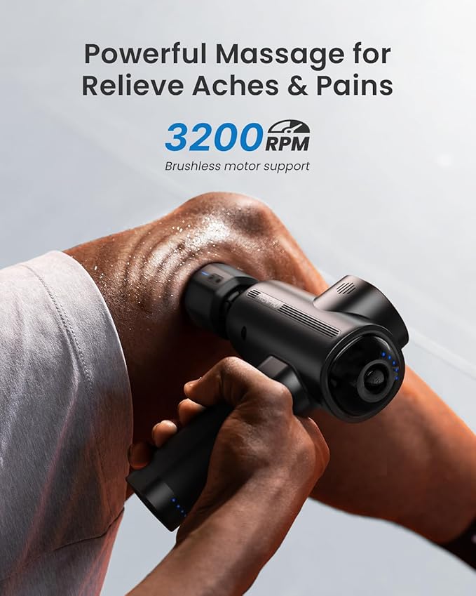 RENPHO Massage Gun Deep Tissue with Charging Stand, Valentine's Day Gifts, Back Massager with Heat and Cold Head, Percussion Body Muscle Masajeador for Athletes Pain Relief, Active Thermacool Deluxe