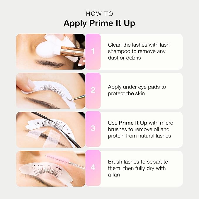 Curacoro Eyelash Extension Primer 15 ML - Increase Adhesive Bonding Power | Easily Removes Proteins and Oils/Oil Free/Longer Extension Retention (Prime It Up)