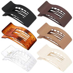 French Flat Hair Clips for Women 6pcs Hair Claw Clips for Thick or Thin Hair Matte Claw Clips for Girls Barrettes Non-Slip Strong Hold Hair Accessories for Women (Transparent)