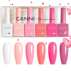 CANNI 6Pcs 9ml Pink Gel Nail Polish Set- Hot Pink Gel Polish Kit DIY at Home Salon Valentines Day Christmas New Year's Gifts for Girls