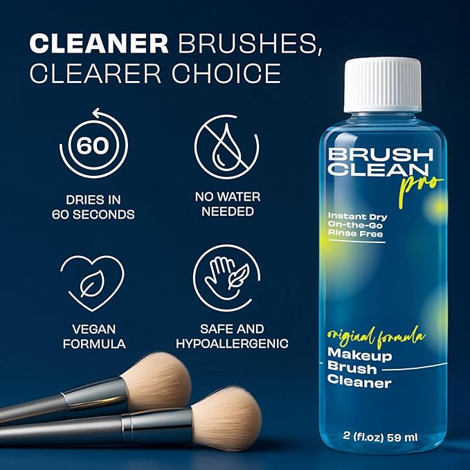 Original Makeup Brush Cleaner - Professional Cleanser for Makeup Brushes - Quick-Drying, Rinse-Free Formula - Removes Stubborn Waterproof Make Up, 2 oz