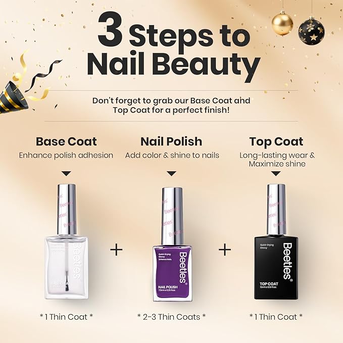 Beetles Christmas Nail Polish Set, 6 Colors Quick Dry Jelly Nail Polish Kit, Winter & Fall Sheer Jelly Syrup Nails Enchanted Night Gifts for Women Salon DIY Manicure Kit