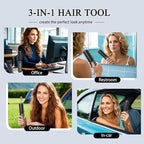 Cordless Hot Brush - Travel Portable Hair Straightener Brush, 4 Temperatures | Fast Heating, Anti-Scald, and Anti-Frizz, Cordless Straightener Tool for Travel, Date, Work - Classic Black