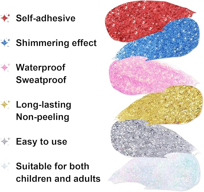 Red Body Glitter Stick, Halloween Face Glitter Makeup,Holographic Hair Glitters Mermaid Makeup Rave Outfits for Women, Shimmer Face Paint Stick for Christmas (Red)