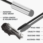 Wonderskin Infinite Rizz Mascara - Black Mascara for Volume and Length, Long-Wear, Smudge-Proof & Water-Resistant Volumizing Lash Makeup (Black)