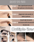 Eyebrow Powder Makeup Kit,2 Colors Waterproof Eye Brow Powder Makeup Palette Long-Lasting for Women,Taupe Brown Brow Fill&Sculpt Natural Eyebrow Contour for Sparse Brow with Brow Brush &Razor-02