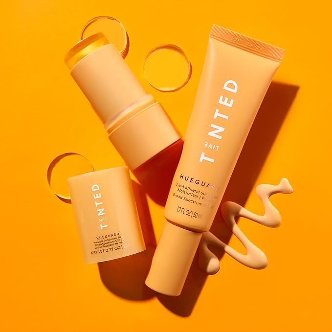 Live Tinted Hueguard Invisible Sunscreen Stick SPF 50: Waterproof, Sweatproof, Body and Face Sun screen Stick, Roll On Sun Screen, No White Cast & Hydrating Tinted Sunscreen, Reef Friendly, 0.77oz/22g