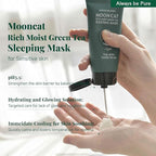 Green Tea Sleeping Mask 75ml – Rich Moisture Night Mask, Hypoallergenic, Calms Redness, Deep Hydration for Sensitive Skin, Non-Sticky Korean Skincare