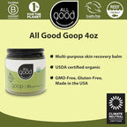 All Good Goop Organic Skin Care Recovery Balm - All Purpose Ointment w/Calendula, Lavender, Beeswax - Chafing Cream, Dry Skin Salve, Cracking Lip Moisturizer - Soothes, Hydrates & Calms - 4oz, 2-pack