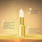 2PCS Transferproof Color Changing Lipstick, Color Changing Lipstick Gold Foil for Women, Moisturizing Glossy Shine Lip Gloss, Deep Nourishment
