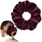 CEELGON Burgundy Big Velvet Scrunchie 6.5 Inches Jumbo Scrunchies Hair Ties Oversized Ponytail Holder for Thick Curly Hair Extra Large Hair Accessories for Women (Burgundy)