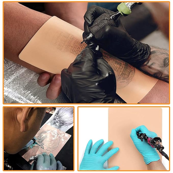 20Pcs Tattoo Practice Skins - Yuelong Blank Fake Skin Double Sides Practice Skins for Tattooing Microblading Skin-Like Blank Skin Tattoo Supplies for Beginners Artists