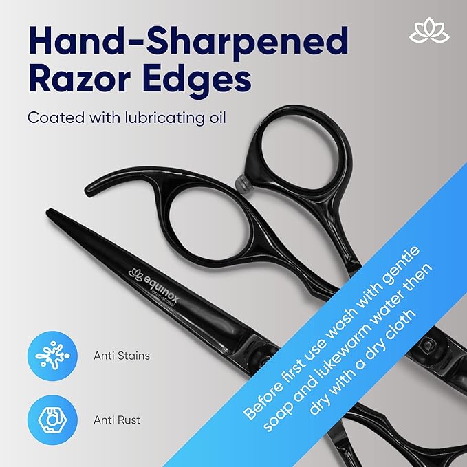Equinox Razor Edge Series Professional Hair Scissors - 6.5� Premium Japanese Stainless Steel Hair Cutting Scissors, Hair Shears, Hair Razors for Hair Cutting, Barber Accessories & Hair Salon Supplies