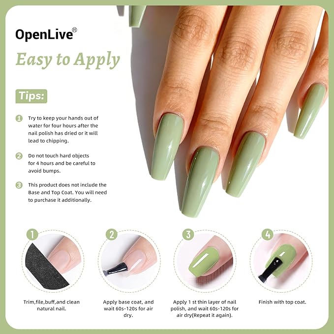 18ml Sage Green Nail Polish Large Volume Quick Drying Nail Polish, Fast Drying and Long Lasting Color Nail Art DIY Home Manicure Gift for Women