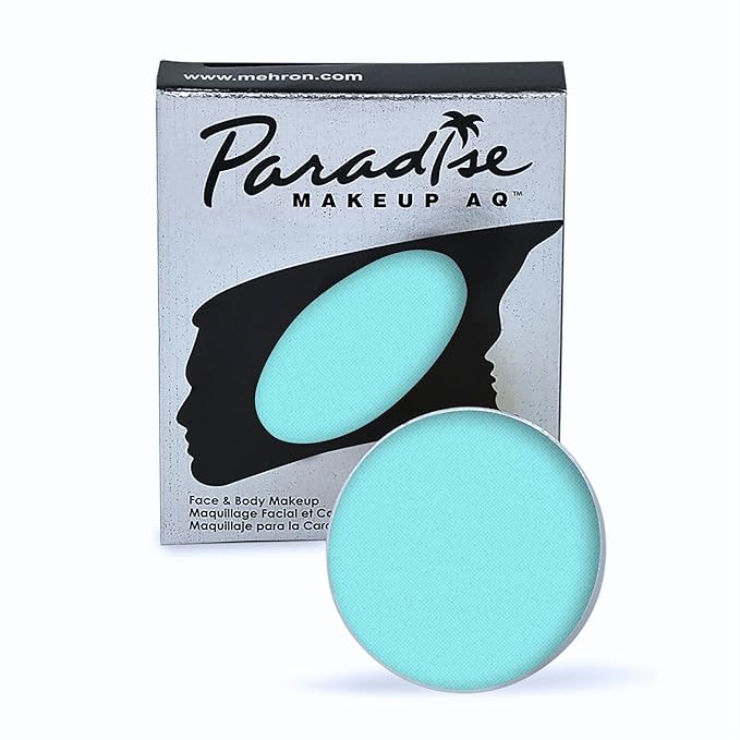 Mehron Makeup Paradise Makeup AQ Refill Size | Stage & Screen Performance, Face & Body Painting, Beauty, Cosplay, and Halloween | Water Activated Face Paint, Body Paint .25 oz (7 ml) - Pastel Teal
