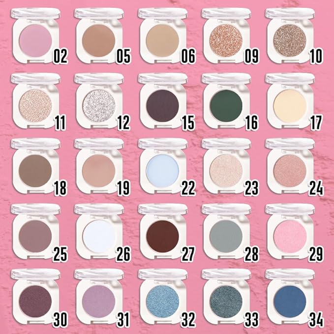 Pink Single Shimmer Eyeshadow Makeup, Neutral Powde Eye Shadow for Women, Bright Light Pink Rose Glitter Sparkle Singles Eyeshadow Palette Pigmented Waterproof, Girls Christmas Eyeshadows Gifts