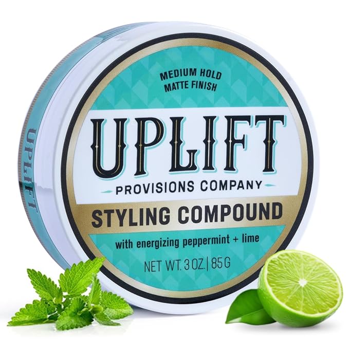 Uplift Provisions Company Styling Compound - Hair Clay Pomade with a Natural, Matte Finish and Medium Hold - Versatile Styling Clay for Men or Women 3 oz