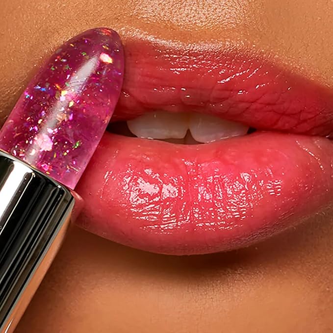 Winky Lux Lavender Glitter Confetti Balm - Hydrating ph Lip Balm, Natural Pink Tint with pH Color Changing, Moisturize & Soften Lips While Leaving Sheer Pink Tint, with Vanilla Scent